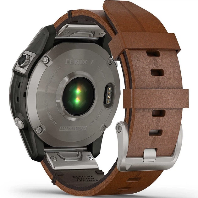 Смарт-годинник Garmin Fenix 7 Sapphire Solar Titanium with Chestnut Leather Band (010-02540-31) - зображення 7