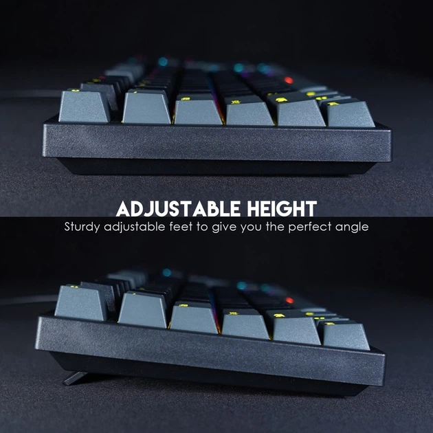 Ігрова провідна механічна клавіатура Fantech ATOM MK886 Red Switch "Тихі" Switch c RGB підсвічуванням Black/Black - зображення 5