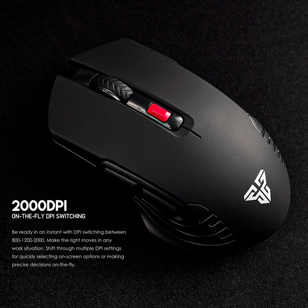 Ігрова бездротова комп'ютерна миша Fantech WG12 Raigor III I 2.4 Ghz Wireless 2000DPI сенсор PixArt Black - зображення 10