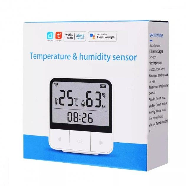 Умный датчик температуры и влажности Tuya Smart WIFI с дисплеем - изображение 3