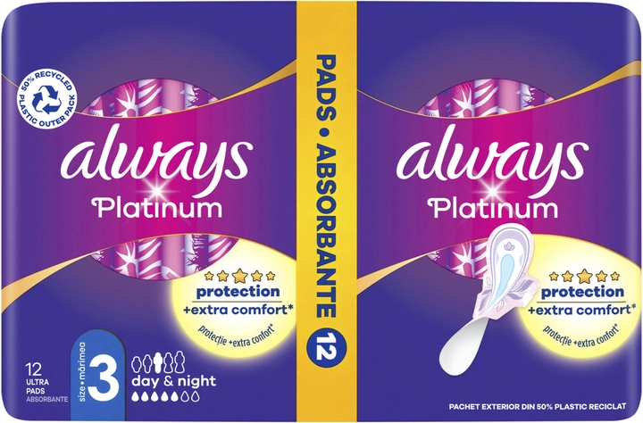 Wkładki Always Platinum Day&Night (Rozmiar 3) 12 sztuk (8001090445070) - obraz 2