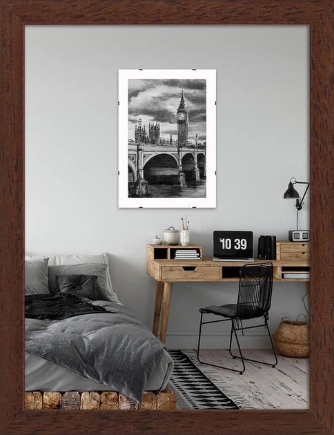 Фоторамка деревянная 15х20 багет: DL1507-13 Темно-коричневый (с глянцевым прозрачным пластиком 0.8мм, двп) EmojiFrame - Фото 1 Фоторамка деревянная 15х20 багет: DL1507-13 Темно-коричневый (с глянцевым прозрачным пластиком 0.8мм, двп) EmojiFrame - изображение 1