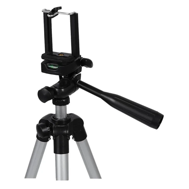 Штатив Tripod для смартфона, екшн-камери, фотоапарати 108см Сріблясто-чорний (3110) - зображення 4