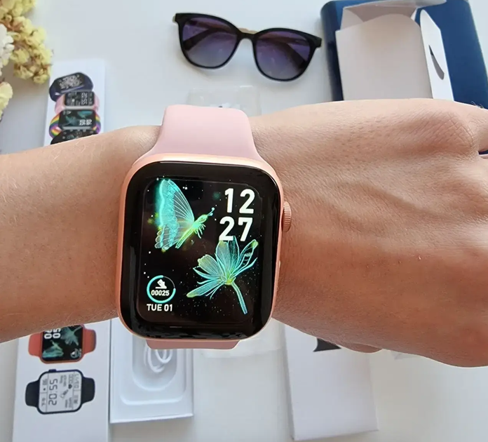 Розумний годинник Smart Watch 44mm Bluetooth Z32 PRO Series 6 Aluminium + 2 РЕМІШКА (додаток RDFIT) PINK - зображення 6