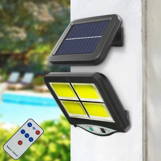 Уличный светильник фонарь Solar ligh BL BK-128-4COB/ 9892 на солнечной батарее с датчиком движения и пультом аккумуляторный - изображение 3