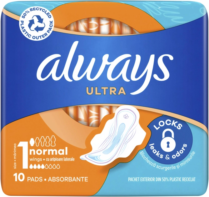 Wkładki higieniczne Always Ultra Normal (Rozmiar 1) 10 sztuk (5997253515991) - obraz 1