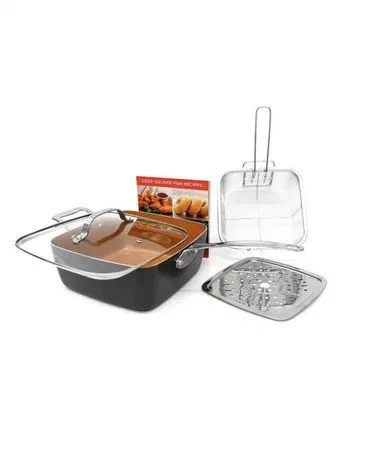 Сковорідка-фритюрниця пароварка TOP Kitchen BN-8001 4 предмета з антипригарним покриттям - зображення 2