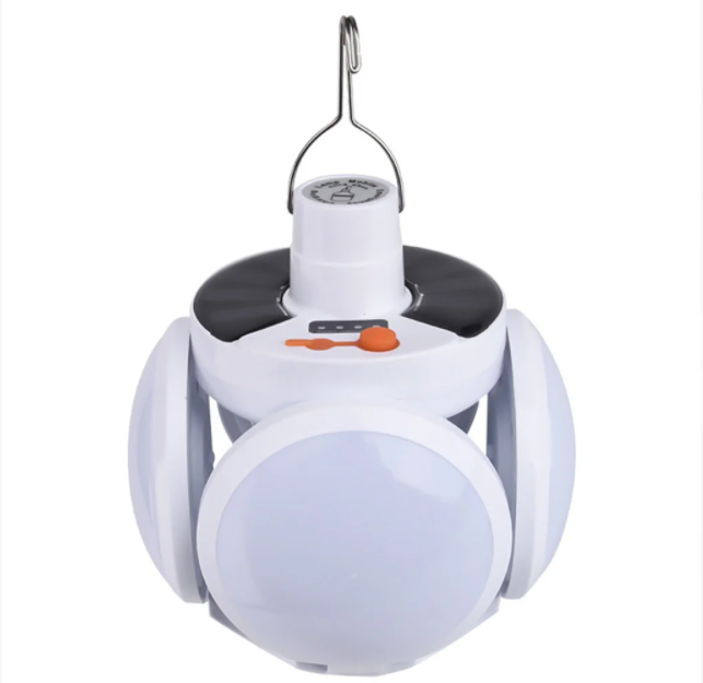 Светильник лампа Bailong BL-2029/7693 светодиодная LED люстра кемпинговая с солнечной батареей аккумуляторная раскладная Белая - изображение 2