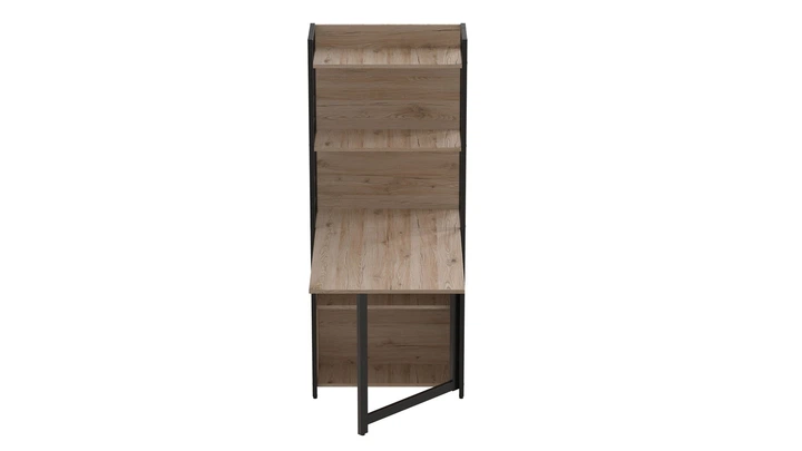 Стол книжка с этажеркой Практик 2 Ferrum-decor 1555x640x990 Черный металл ДСП Дуб Сан-Марино 16 мм (PRA202) - изображение 4