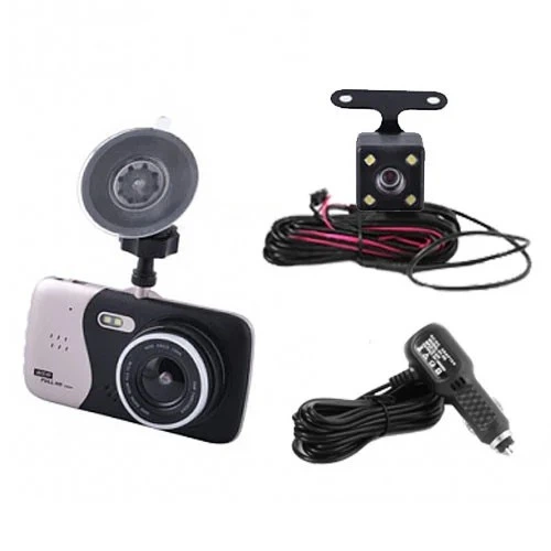 Видеорегистратор DVR CT-503/z14a Full HD 1080P с камерой заднего вида с двумя камерами Черно-серый - изображение 2