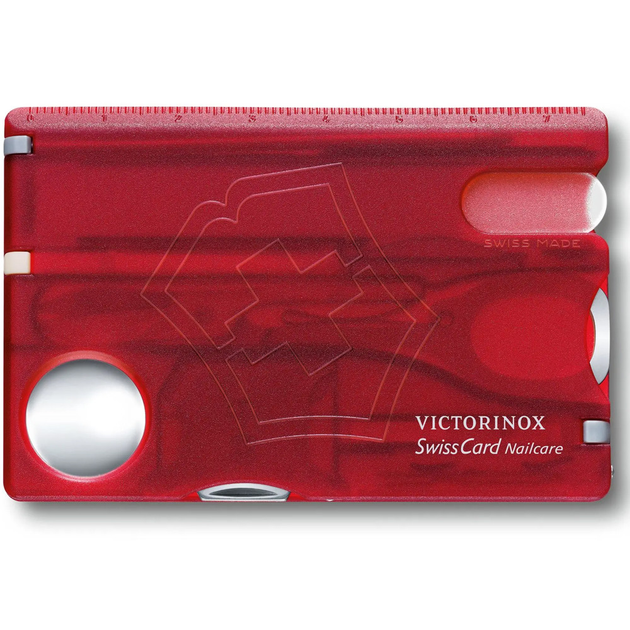 Набор Victorinox Swisscard Nailcare 82х54х4мм/13функ/прозрачный красный - изображение 2