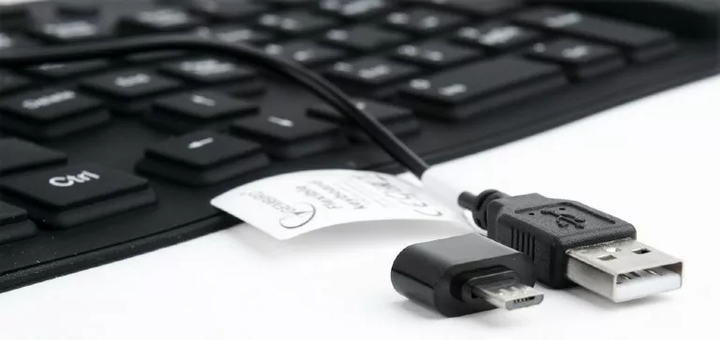 Клавіатура дротова Gembird силіконова водонепроникна USB з функцією OTG Чорна (KB-109F-B) - зображення 5
