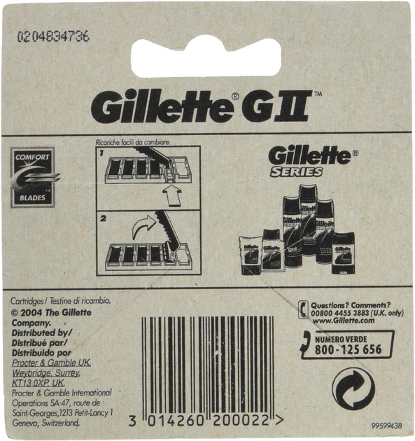 Wkłady wymienne do golarki Gillette GII Refill 5 szt (3014260200022) - obraz 2