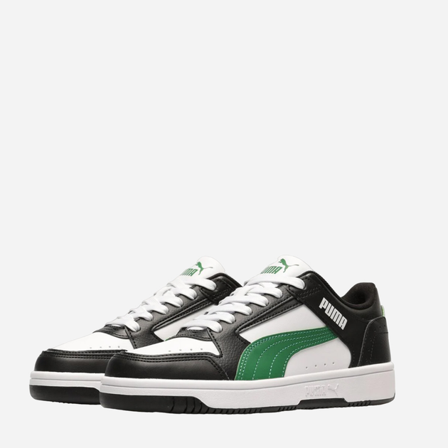 Sneakersy chłopięce Puma Rebound JOY Lo Jr 38198413 38.5 (5.5UK) Białe z zielonym (4065452844585) - obraz 4