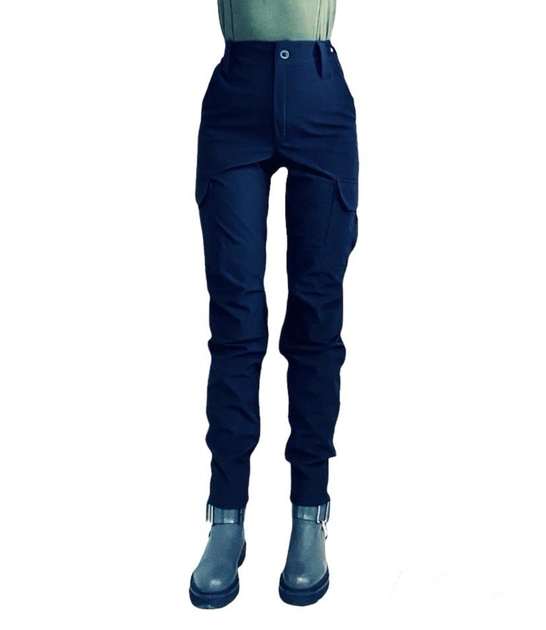 Жіночі тактичні брюки софтшелл утепленні 44 темно-сині - зображення 1