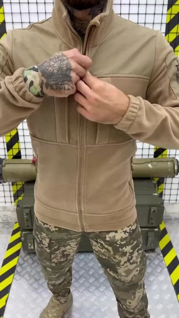 Тактическая кофта флисовая с креплением для шевронов Delta Tactical Fleece Coyote XL - изображение 7