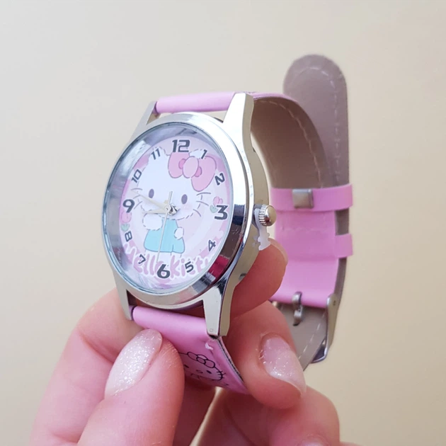 Наручные часы Хеллоу Китти, розовые, аниме Hello Kitty, в подарочной коробке - изображение 3