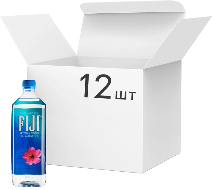 Акция на Упаковка води мінеральної питної негазованої Fiji 1.0 л x 12 шт от Rozetka