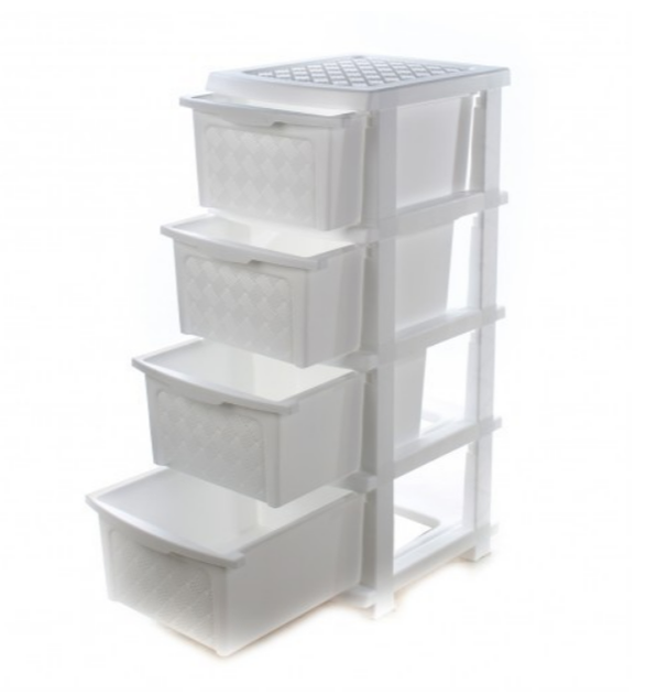 Пластиковый комод R-plastic 34*40*86 см (белый) - Фото 2 Пластиковый комод R-plastic 34*40*86 см (белый) - изображение 2