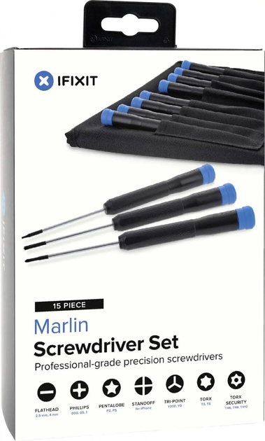 Набір інструментів iFixit Marlin Screwdriver Set 15 предметів (EU145462-1) - зображення 1