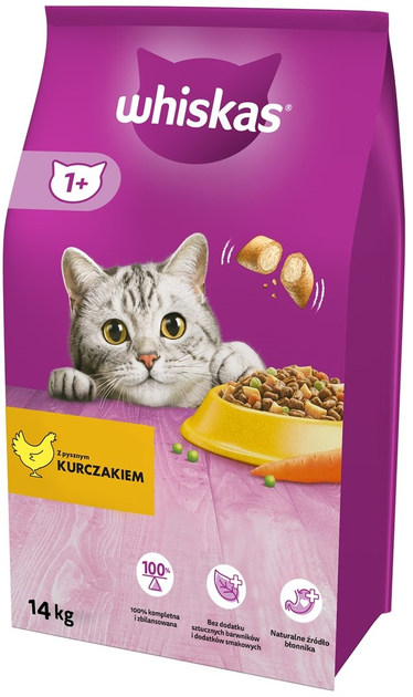 Сухий корм для дорослих кішок Whiskas з куркою 14 кг (5900951014352) - зображення 1