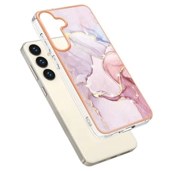 Защитный чехол Deexe Marble Style для Samsung Galaxy S24 - Rose Gold - изображение 2