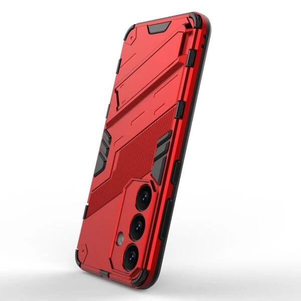 Защитный чехол с подставкой Deexe Bibercas для Samsung Galaxy S24 - Red - изображение 3
