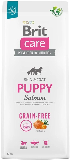 Karma sucha dla psów Brit care dog grain-free puppy salmon 12 kg (8595602558803) - obraz 1