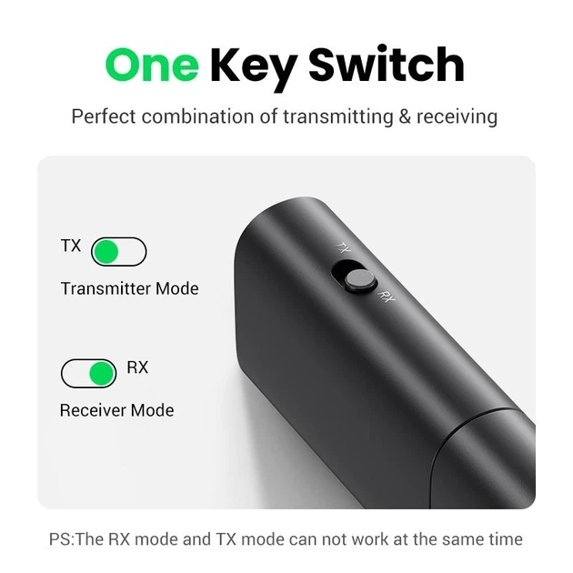 Bluetooth-приймач Ugreen Bluetooth 5.1 AUX 3.5 мм 2 в 1 автомобільний аудіоадаптер (YM997) - зображення 4