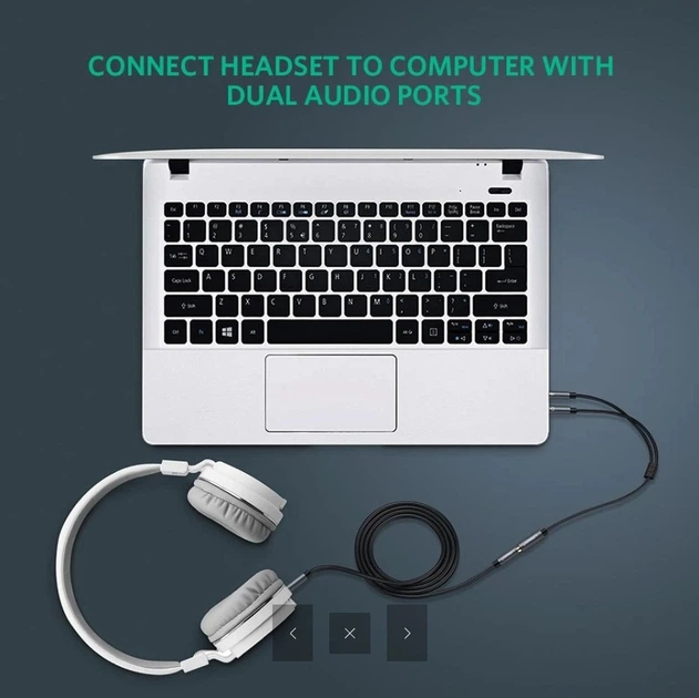 Сплиттер Ugreen переходник-разветвитель 3.5mm 2 AM to 3.5mm AF ABS Black (YM822) - изображение 2