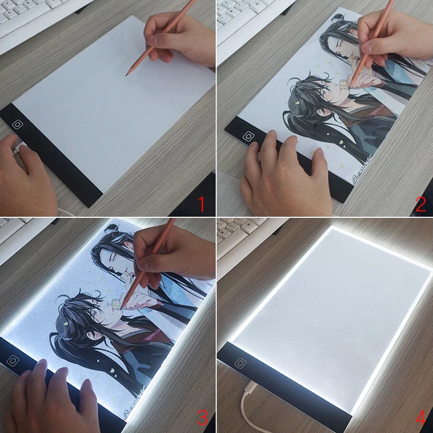 Световой планшет A4 с LED-подсветкой, планшет для рисования детский - Фото 5 Световой планшет A4 с LED-подсветкой, планшет для рисования детский - изображение 5