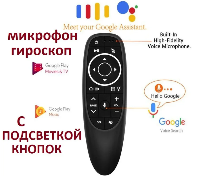 Аеропульт (аеромышь) Air Mouse G10S PRO с голосовым управлением, подсветкой и гироскопом - изображение 2