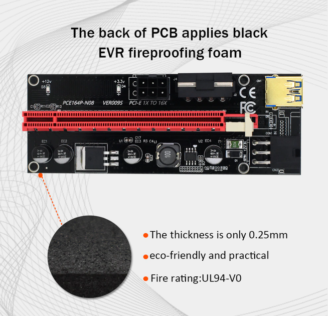 Райзер TISHRIC Riser VER009S PCIE 009s Express x16 Райзер (рейзер, rizer) для видеокарт универсальный - Фото 3 Райзер TISHRIC Riser VER009S PCIE 009s Express x16 Райзер (рейзер, rizer) для видеокарт универсальный - изображение 3