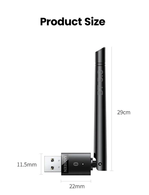 Bluetooth-адаптер UGREEN CM656 USB Bluetooth 5.3 передавач для комп'ютера, ноутбука Black 15610 - зображення 9