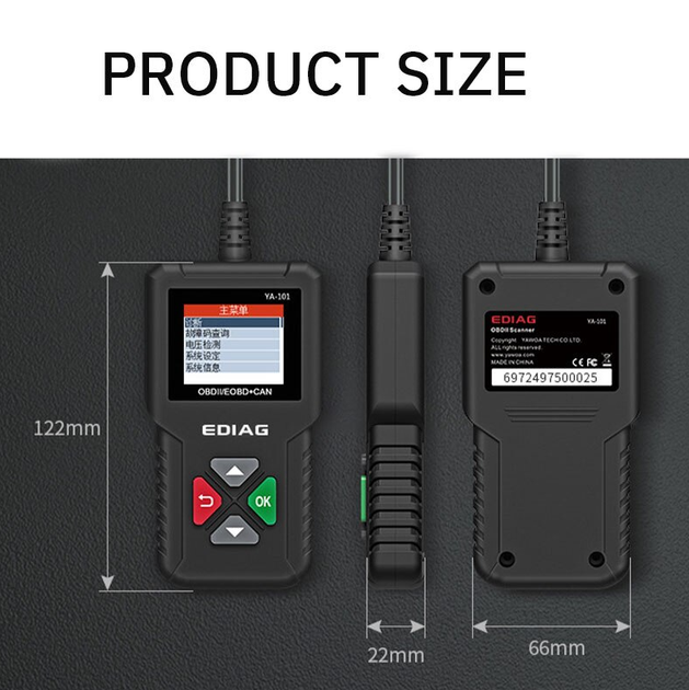 Автосканер EDIAG YA101 OBD2, инструмент диагностики системы двигателя, считыватель кодов неисправностей - изображение 8