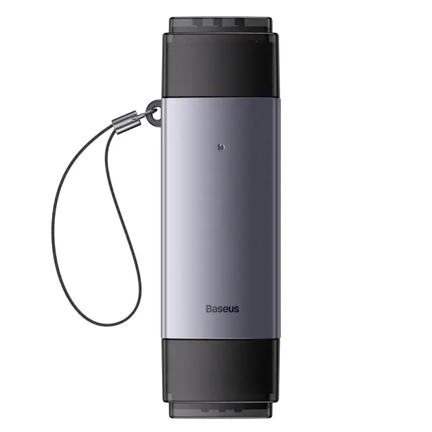 Картридер Baseus Lite Series USB-A 3.0 & Type-C to SD/microSD Gray - зображення 2