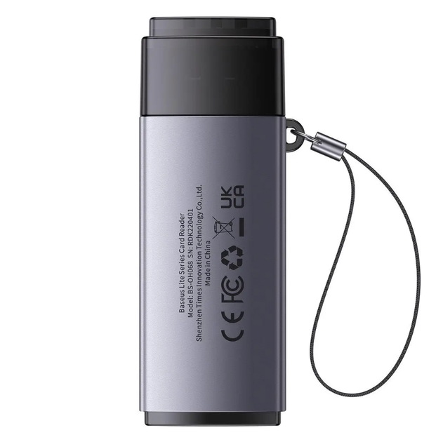 Картридер Baseus Lite Series USB-A 3.0 to SD/microSD Gray - зображення 2