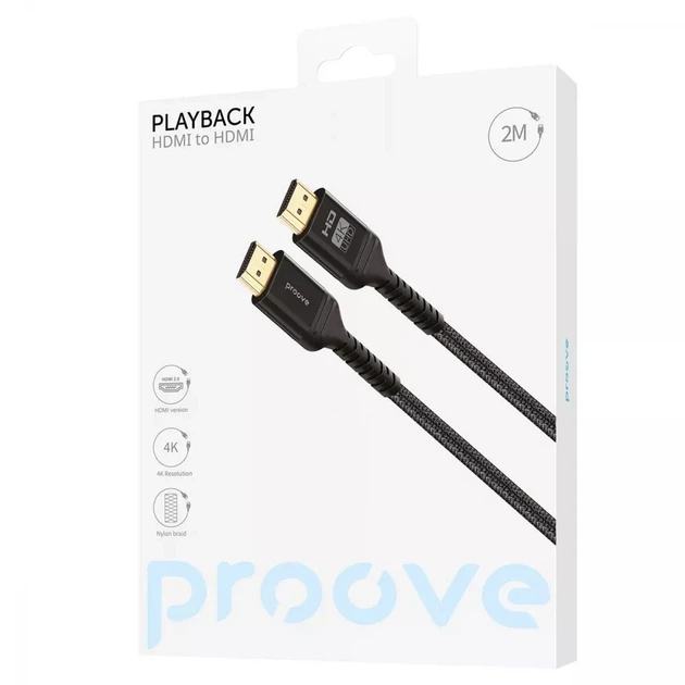 Кабель Proove PlayBack HDMI to HDMI 2м Чорний - Фото 2 Кабель Proove PlayBack HDMI to HDMI 2м Чорний - зображення 2