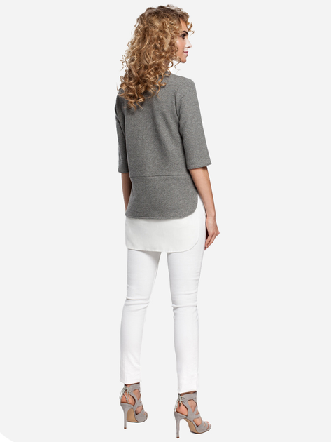 Bluzka damska elegancka Made Of Emotion M290 XXL Szara (5902041181302) - obraz 4