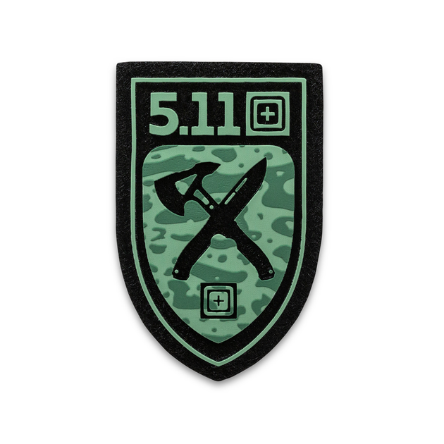 Нашивка 5.11 Tactical Crossed Blade Axe Patch GREEN (92095-194) - изображение 1