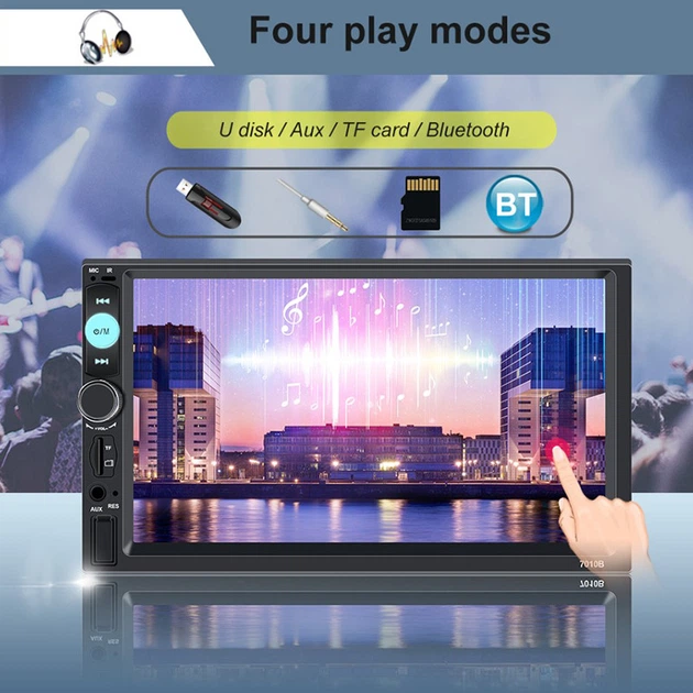 Автомагнітола CML-PLAY 7010B 2 DIN, 7.0'' TFT HD, Bluetooth, 1080P відео, MP3/WMA, FM 87.5-108MHz, Чорний - зображення 7