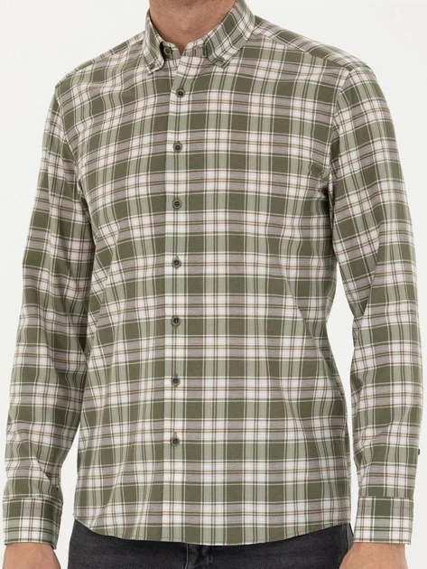 Рубашка хлопковая мужская Pierre Cardin G021SZ004-000-1756167(haki) M Хаки (8683856570105) - изображение 6