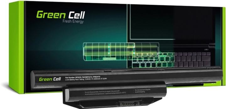 Акумулятор Green Cell для ноутбуків Fujitsu LifeBook A514 11.1V 4400 mAh (FS31) - зображення 1