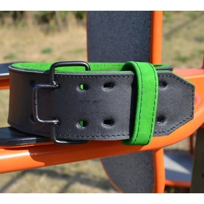 Атлетичний пояс MadMax MFB-302 Quick Release Belt шкіряний Black/Green XL (MFB-302_XL) - зображення 6
