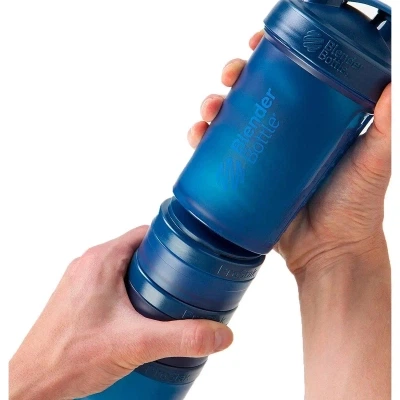 Шейкер спортивний BlenderBottle ProStak 22oz/650 мл із 2-ма контейнерами Синій (PS 22oz Navy) - Фото 3 Шейкер спортивний BlenderBottle ProStak 22oz/650 мл із 2-ма контейнерами Синій (PS 22oz Navy) - зображення 3