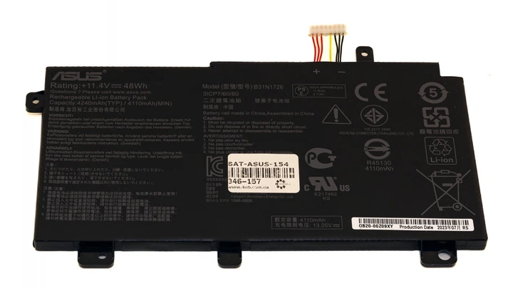 Батарея для ноутбука ASUS TUF Gaming FX504 FX505 / 11.4V 4240mAh (48Wh) BLACK ORG (B31N1726) (BAT-ASUS-154) - зображення 2