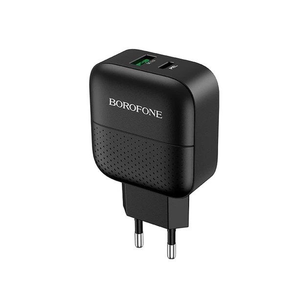 СЗУ BOROFONE BA46A Premium PD + QC3.0 with USB-A and USB-C out 3A Black - Фото 2 СЗУ BOROFONE BA46A Premium PD + QC3.0 with USB-A and USB-C out 3A Black - зображення 2