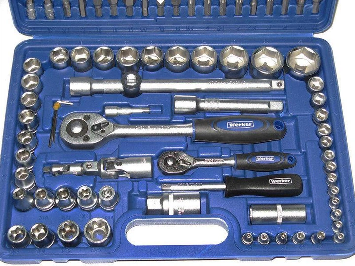 Набор инструмента 108 пр. 1/4" & 1/2" UN-1108П-6 WERKER - Фото 2 Набор инструмента 108 пр. 1/4" & 1/2" UN-1108П-6 WERKER - изображение 2