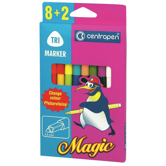 Фломастеры Centropen 2549 Magic, 10шт (8 colors+ 2 erasers) (2549/10) - изображение 2