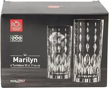 Набор стаканов высоких (6 шт) RCR "MARILYN HB TUMBLER" 350 мл. Висота - 150 мм, Ømax - 70 мм. - изображение 3